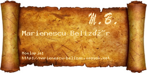 Marienescu Belizár névjegykártya